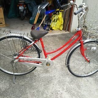 安くしましたよ。赤いブリジストンの自転車
