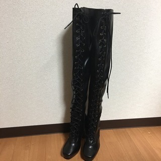 【新品】ニーハイ 編み上げ ブーツ