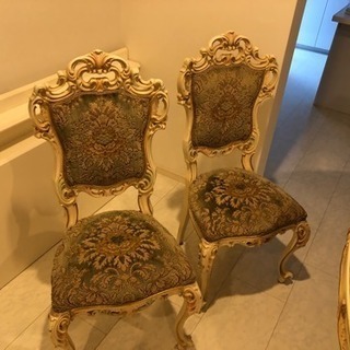ロココ調 ダイニングテーブルチェア セット エレガント クラシカル アンティーク