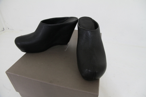 RICK OWENS ウェッジソール 35　レザー　ブラック
