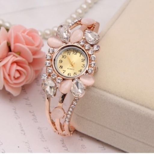 新品未使用姫系スワロフスキービジューピンクゴールド腕時計 J Angel 岡山のアクセサリー 腕時計 の中古 古着あげます 譲ります ジモティーで不用品の処分