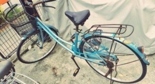 自転車 ママチャリ 水色