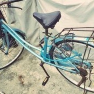 自転車 ママチャリ 水色