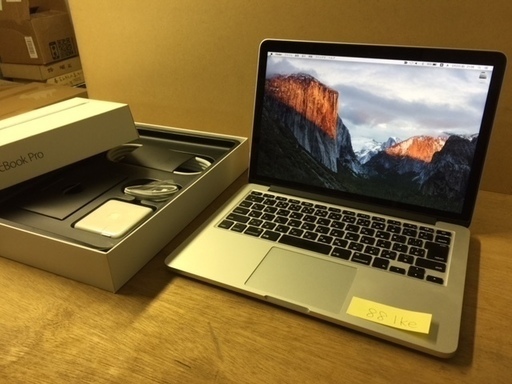 MacBookPro　13インチRetina　SSDで早いです。認証済みソフト（未使用）多数！