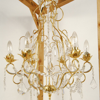 イタリア製 クリスタル シャンデリア 6灯 クリスタルゴールド | naliet