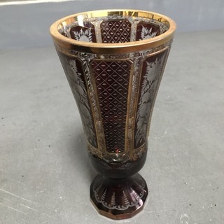 ボヘミアガラス　エーゲルマン　ダーマ　グラス　花瓶　25cm　E...