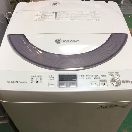 【送料無料・設置無料サービス有り】洗濯機 2014年製 SHARP ES-GE55N-S 中古