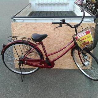 【 新生活 応援 】 26インチ自転車　ワインレッド　安心のLE...