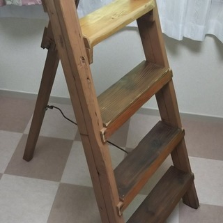 アンティーク 木製脚立 折り畳み可 昭和レトロ アンティーク は...