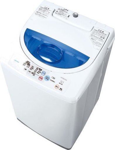 一人暮らしにピッタリ！ HITACHI 2ステップウォッシュ風乾燥 全自動洗濯機 5kg 白 NW-5FR W