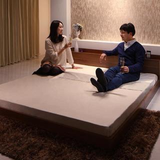 新品＃59950-00000 分類:ローベッドセット 1年保証付きフレーム＆5年保証付き国産カバーポケットコイルマットレスセット