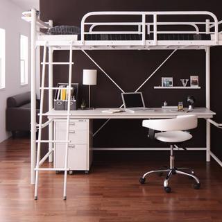 新品 高さ調整可能デスク付き 棚・コンセント付き サイドガード付き