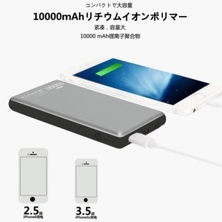 新品) モバイルバッテリー 10000mAh 軽量 薄型