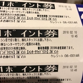 ハンターマウンテン 10ポイント券 4700円分