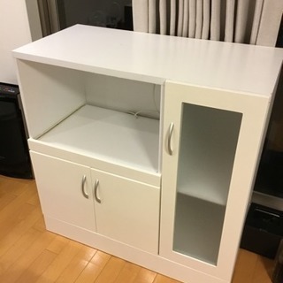 【美品】白いキッチンボード 収納 食器棚