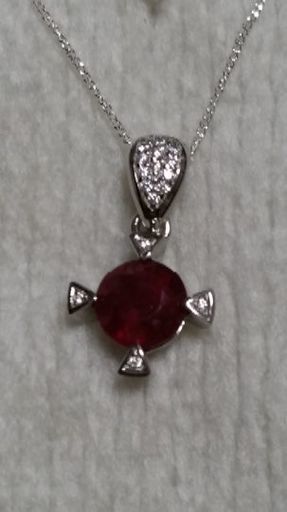 天然 ルビー ダイヤモンド ネックレス 2.0ct (プラチナ）①☆送料無料