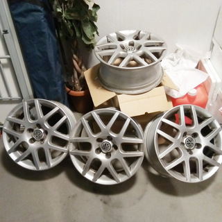 売ります】VW純正（BBS製）ﾎｲｰﾙ4本 16ｲﾝﾁ 6.5J ET+42 5穴 PCD100 ...