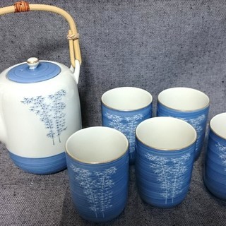 美品　たち吉　竹林　茶器セット（急須＆湯呑×５）