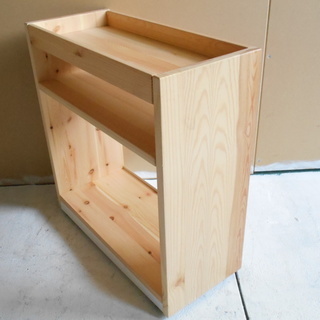 無印良品　無垢パイン材　デスク　ワゴン付き  【リサイクルショップサルフ】