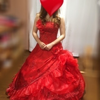 カラードレス★赤ドレス★ロングトレーン