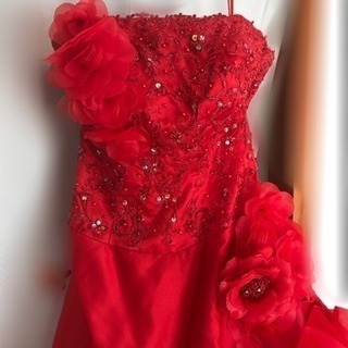 カラードレス★赤ドレス★ロングトレーン