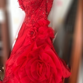 カラードレス★赤ドレス★ロングトレーン