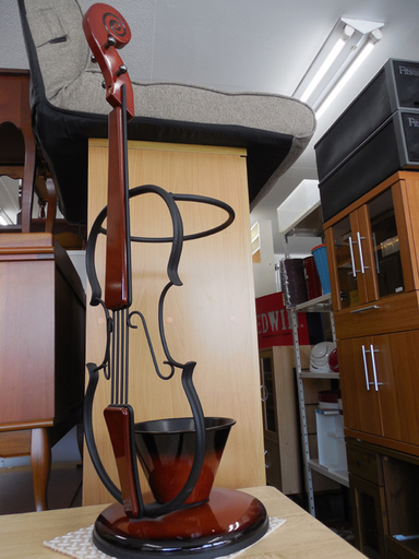 南12条店 バイオリン型傘立て コンチェルト レインラック スチール/木製