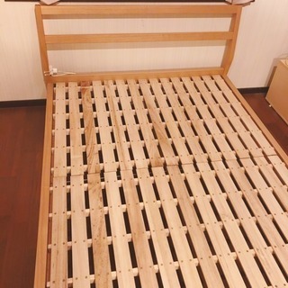 無印 ダブルベッド タモ材