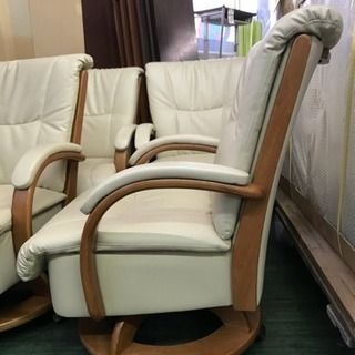 回転肘付椅子 キャスター付4脚セット