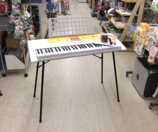 YAMAHA/ヤマハ PORTATONE/ポータトーン 電子キーボード 光るナビキーボード スタンド付き EZ-J210
