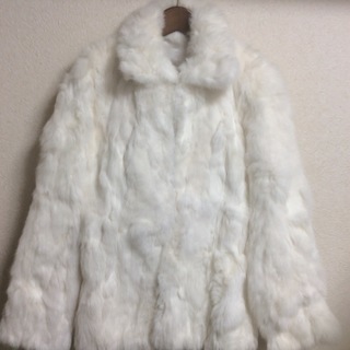 白いラパン(ラビット毛皮)のコート9号 日本全国郵送可能 