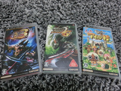 Pspモンスターハンターソフト３本セット タカサン 東山のテレビゲーム プレイステーション の中古あげます 譲ります ジモティーで不用品の処分