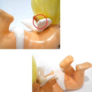 札幌 昭和レトロ 陶器製 内藤ルネ 貯金箱 エンジェル 天使 白石区