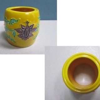 赤沢露石】黄交趾 ◇水指・蓋置・香合◇3点セット◇ 