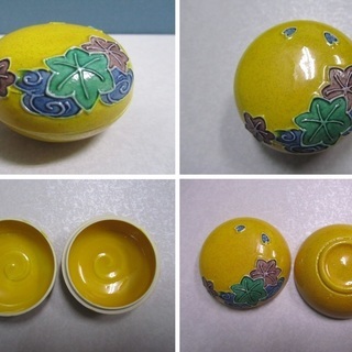 赤沢露石】黄交趾 ◇水指・蓋置・香合◇3点セット◇ 