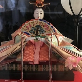 雛人形 照明、ガラスケース、オルゴール付