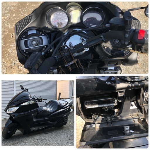 ヤマハグランドマジェスティ250出品致しました！改造多数ローダウンカスタム、スピーカー4発、HIDとてもカッコ良い一台です！