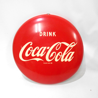 Coca-Cola/コカ・コーラ 丸形 ブリキ看板 