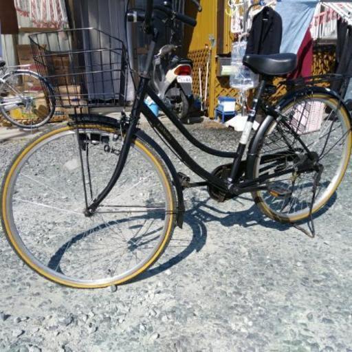 黒のママチャリ26インチ