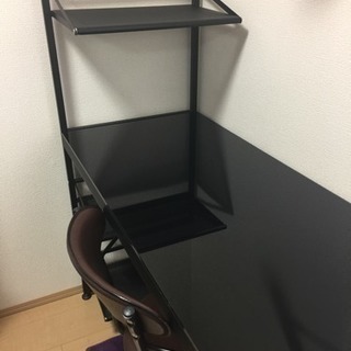 francfranc 黒ガラス デスク