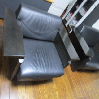 【事務用・什器】高級木製＆革・応接用椅子■１台/￥5,000-■