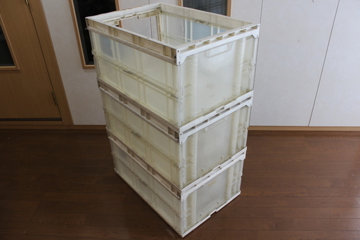 中古　折り畳み　プラスチックコンテナ　12個セット