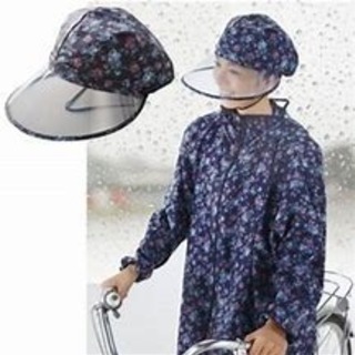 【新品・未使用】レインハット レディース 大人用 自転車 雨用帽...