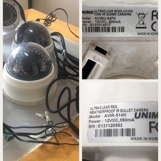 防犯カメラ正規物 室外カメラ１台(防水) 室内用カメラ３台 デジタルビデオレコーダー１台、21インチモニター１台 セット 動作確認済み 