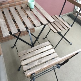 【交渉中】IKEA 屋外テーブル+チェア2脚セット
