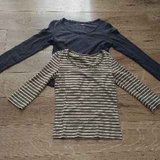 Uniqloスーピマコットンtシャツ長袖七分袖2枚組ｍサイズ ゆり 高砂のtシャツ レディース の中古 古着あげます 譲ります ジモティーで不用品の処分