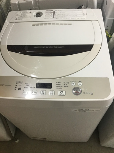 【送料無料・設置無料サービス有り】洗濯機 2016年製 SHARP ES-GE45R-C 中古