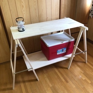 新品★おしゃれキャンプ キッチン テーブル 木製棚 ラック★