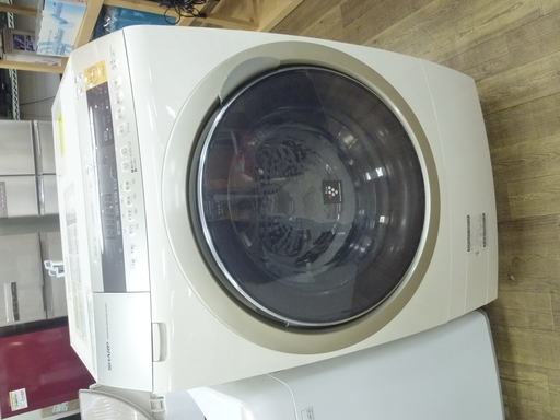 大人気新品  中古  Ｒ SHARP 2016年製 ES-ZP1 （10kg） ドラム式プラズマクラスター洗濯乾燥機 洗濯機