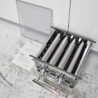 未使用　荒木金属　２連バーナー　下火焼き台　LPガス